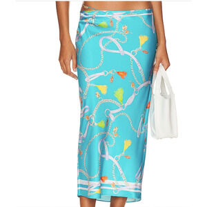 NWT Revolve SER.O.YA Women's Penina Silk Midi Skirt Bandana Print Size S